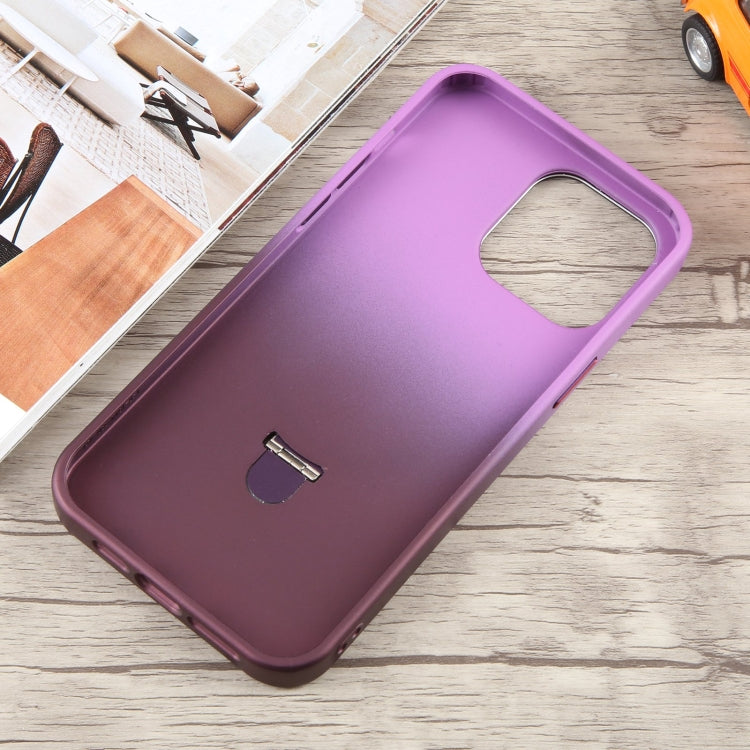 For iPhone 15 Pro Gradient MagSafe Holder Liquid TPU Hybrid PC Phone Case(Purple Wine Red) - HoMEdemic™ 