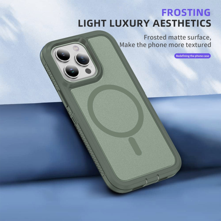 For iPhone 15 Pro Guard Magsafe Magnetic Ring Matte Phone Case(Green) - HoMEdemic™ 