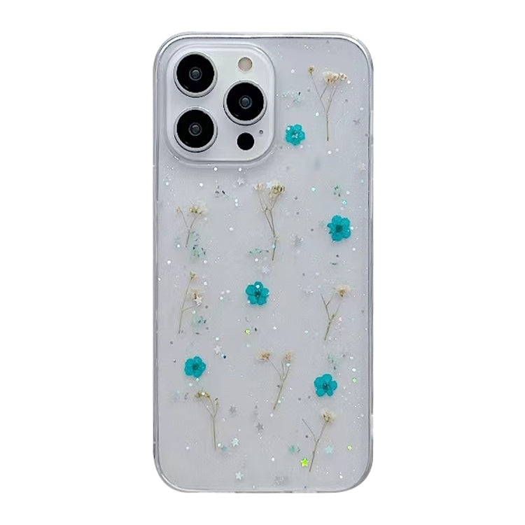 For iPhone 15 Pro Gypsophila Flowers Pattern TPU Protective Phone Case(Green) - HoMEdemic™ 