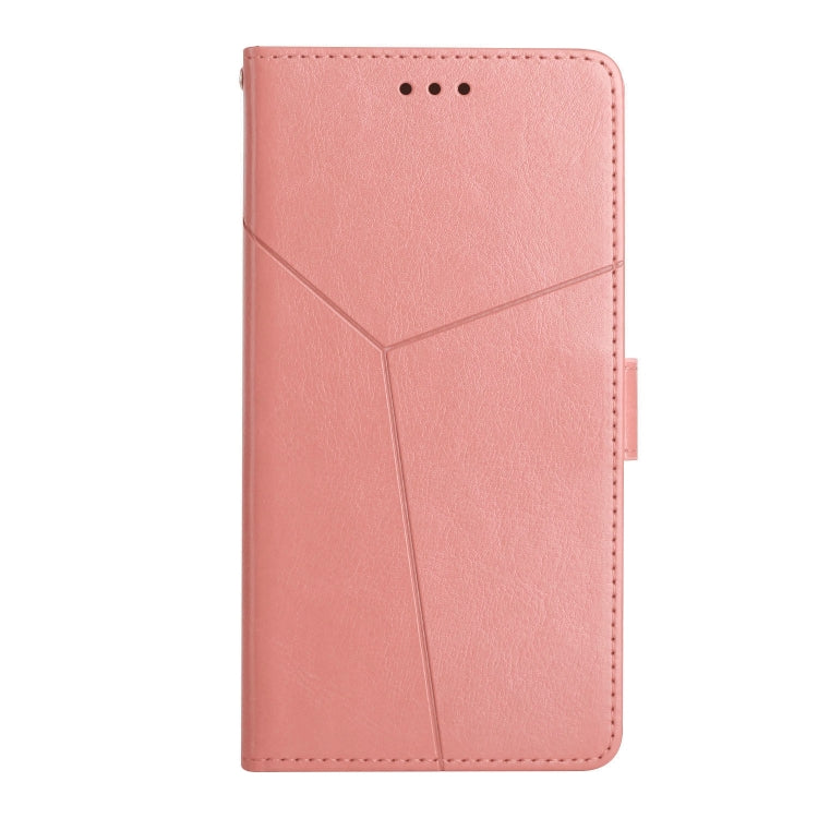 For iPhone 15 Pro HT01 Y-shaped Pattern Flip Leather Phone Case(Pink) - HoMEdemic™ 