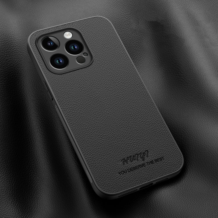 For iPhone 15 Pro HUIYI Leather Magnetic Phone Case(Black) - HoMEdemic™ 