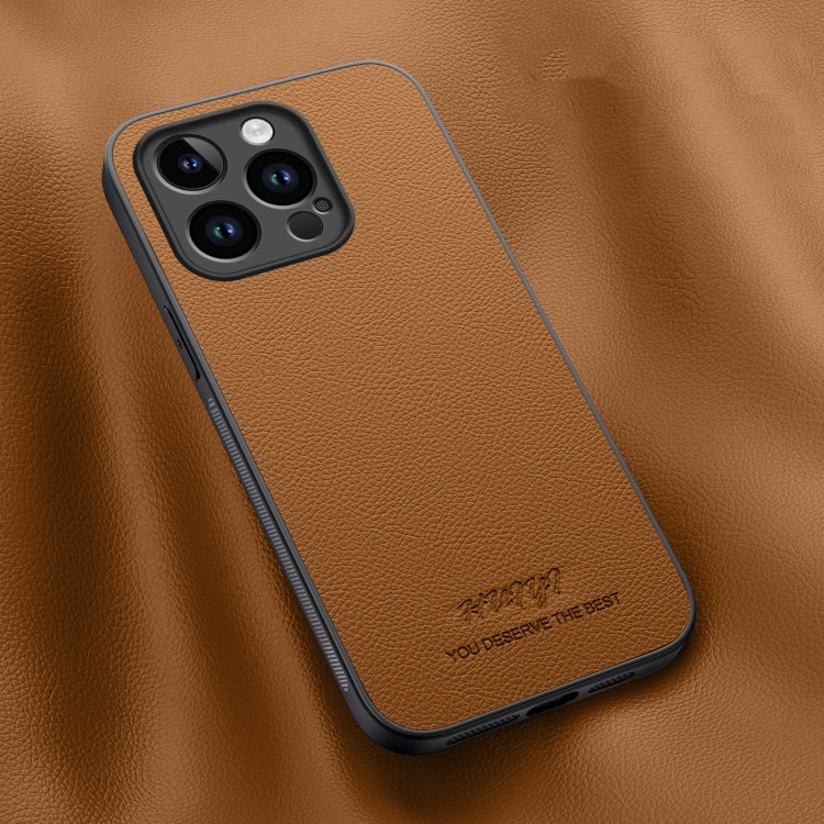 For iPhone 15 Pro HUIYI Leather Magnetic Phone Case(Brown) - HoMEdemic™ 