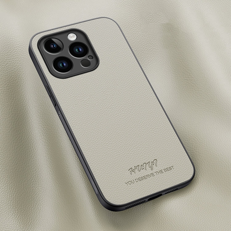 For iPhone 15 Pro HUIYI Leather Magnetic Phone Case(White) - HoMEdemic™ 