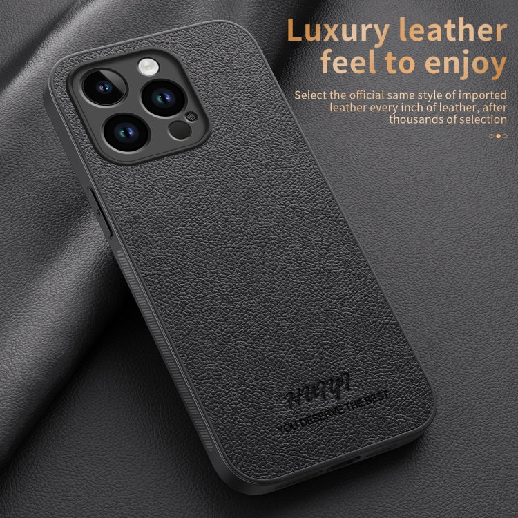 For iPhone 15 Pro HUIYI Leather Magnetic Phone Case(White) - HoMEdemic™ 
