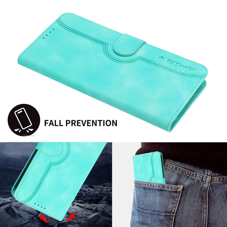 For iPhone 15 Pro Heart Pattern Skin Feel Leather Phone Case(Light Blue) - HoMEdemic™ 