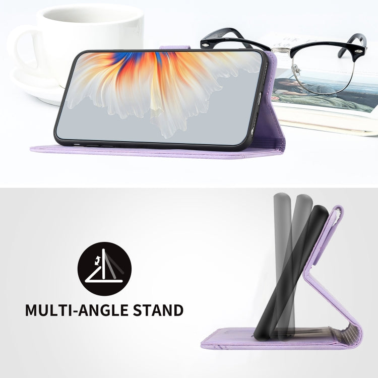 For iPhone 15 Pro Heart Pattern Skin Feel Leather Phone Case(Purple) - HoMEdemic™ 