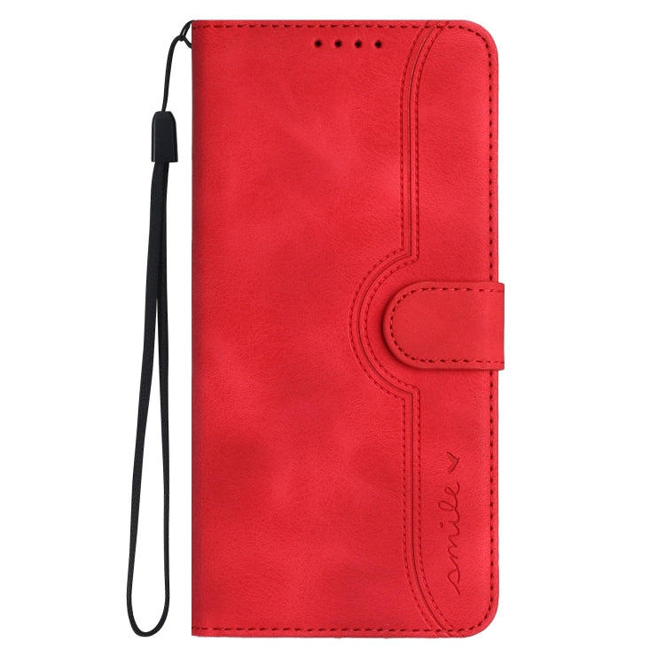 For iPhone 15 Pro Heart Pattern Skin Feel Leather Phone Case(Red) - HoMEdemic™ 