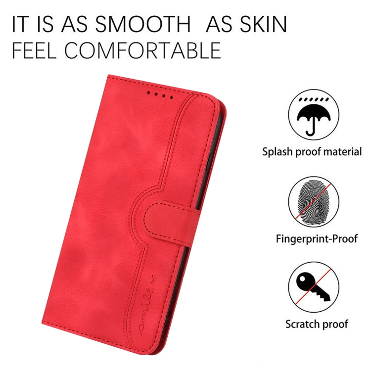 For iPhone 15 Pro Heart Pattern Skin Feel Leather Phone Case(Red) - HoMEdemic™ 