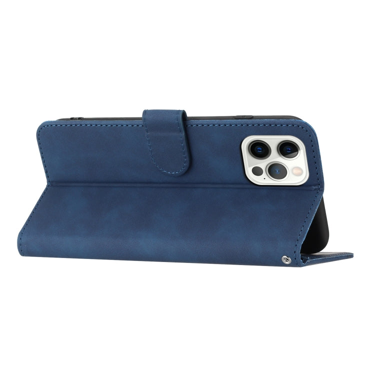 For iPhone 15 Pro Heart Pattern Skin Feel Leather Phone Case(Royal Blue) - HoMEdemic™ 