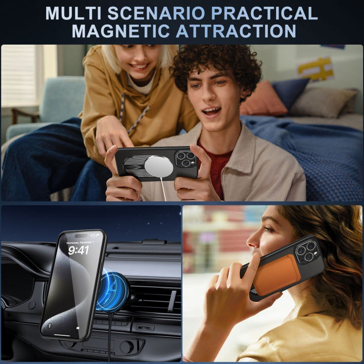 For iPhone 15 Pro Heat Dissipation Aromatherapy MagSafe Holder Phone Case(Black) - HoMEdemic™ 