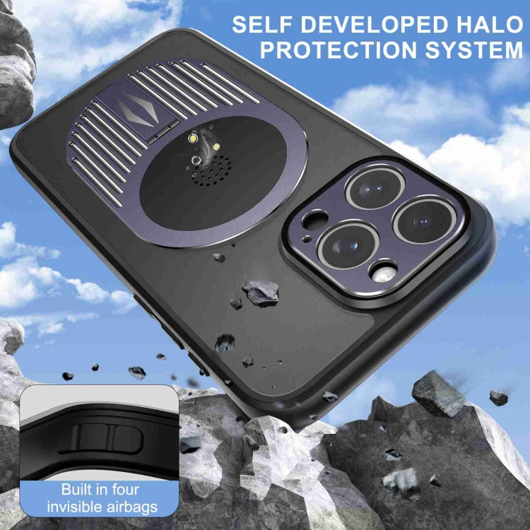 For iPhone 15 Pro Heat Dissipation Aromatherapy MagSafe Holder Phone Case(Purple) - HoMEdemic™ 