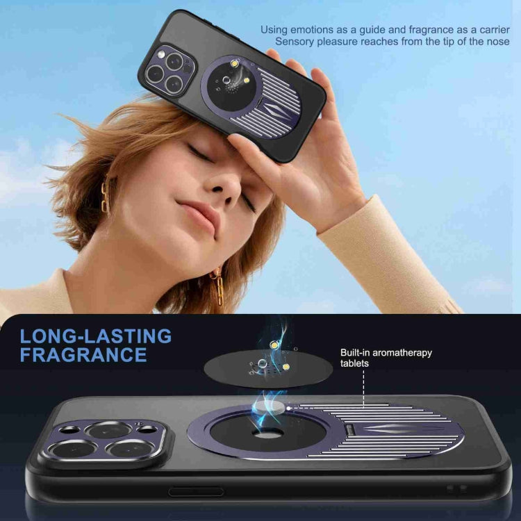 For iPhone 15 Pro Heat Dissipation Aromatherapy MagSafe Holder Phone Case(Purple) - HoMEdemic™ 