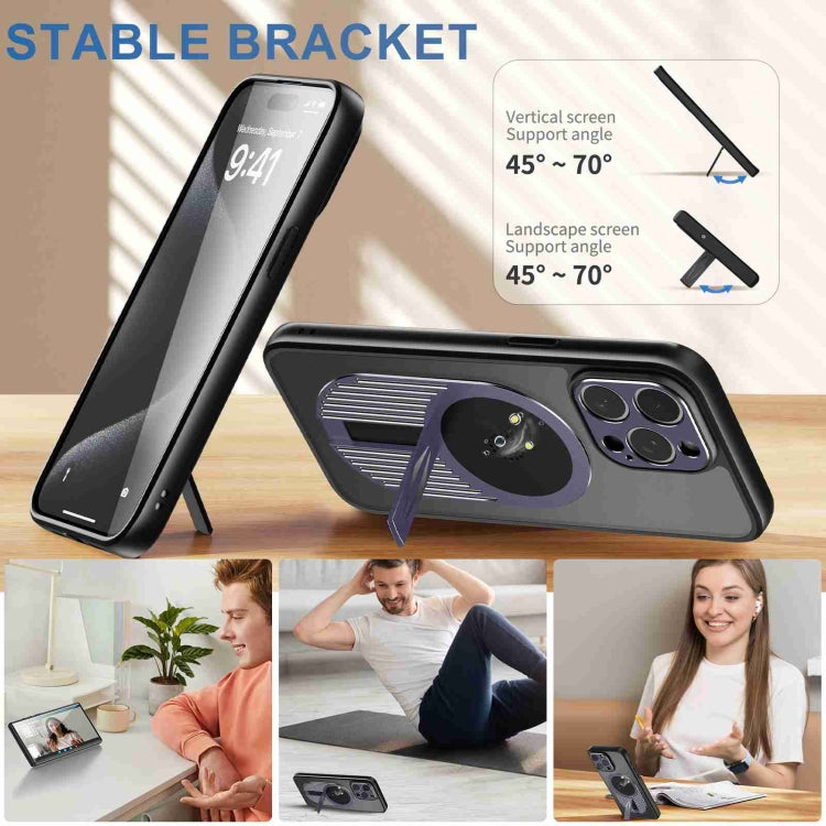 For iPhone 15 Pro Heat Dissipation Aromatherapy MagSafe Holder Phone Case(Purple) - HoMEdemic™ 