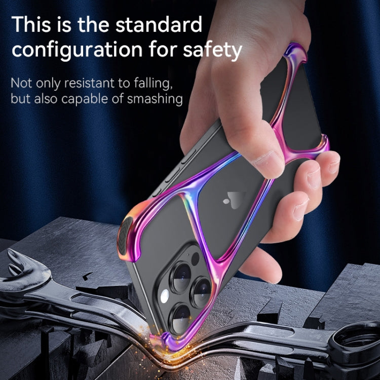 For iPhone 15 Pro Hercules Zinc Alloy Borderless Metal Phone Case(Bright Silver) - HoMEdemic™ 