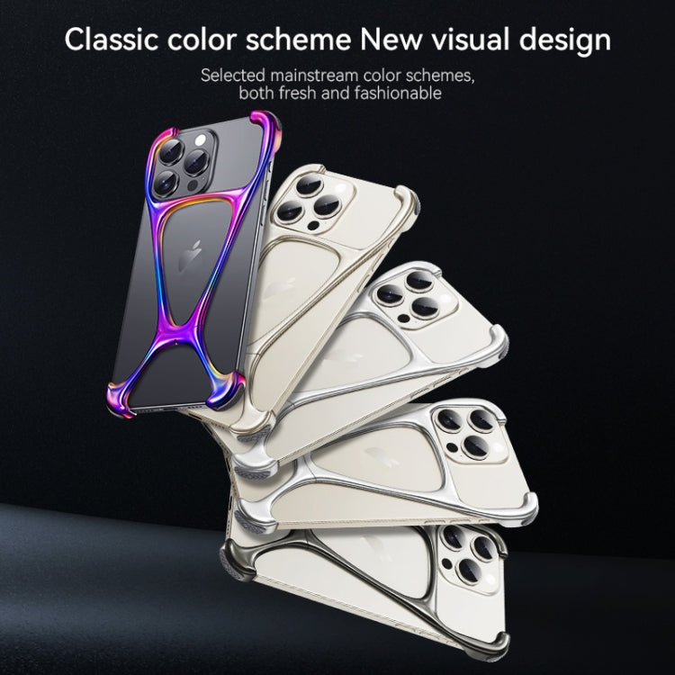 For iPhone 15 Pro Hercules Zinc Alloy Borderless Metal Phone Case(Colorful) - HoMEdemic™ 