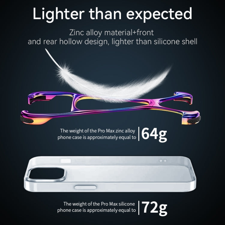 For iPhone 15 Pro Hercules Zinc Alloy Borderless Metal Phone Case(Matt Silve) - HoMEdemic™ 