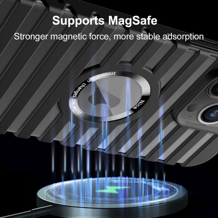 For iPhone 15 Pro Hollow Heat Dissipation MagSafe Magnetic PC Phone Case(Black) - HoMEdemic™ 