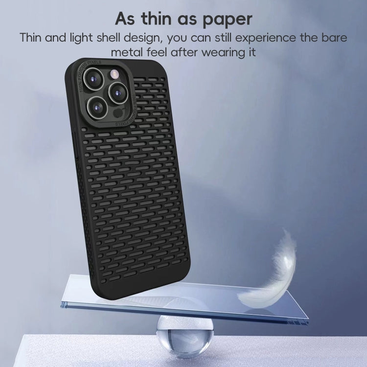 For iPhone 15 Pro Hollow Heat Dissipation TPU Phone Case(Black) - HoMEdemic™ 
