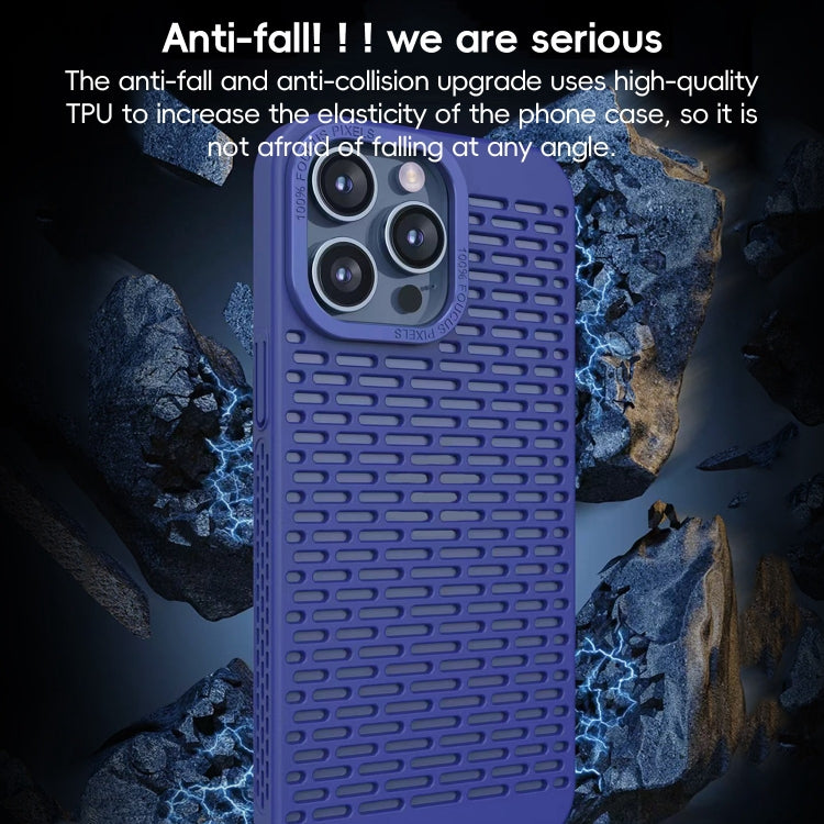 For iPhone 15 Pro Hollow Heat Dissipation TPU Phone Case(Black) - HoMEdemic™ 