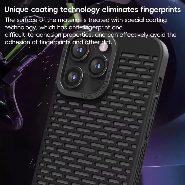 For iPhone 15 Pro Hollow Heat Dissipation TPU Phone Case(Black) - HoMEdemic™ 