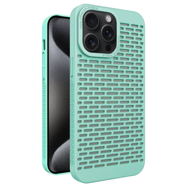 For iPhone 15 Pro Hollow Heat Dissipation TPU Phone Case(Green) - HoMEdemic™ 