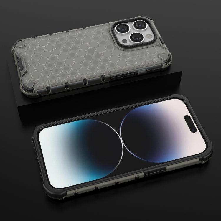 For iPhone 15 Pro Honeycomb Phone Case(Black) - HoMEdemic™ 