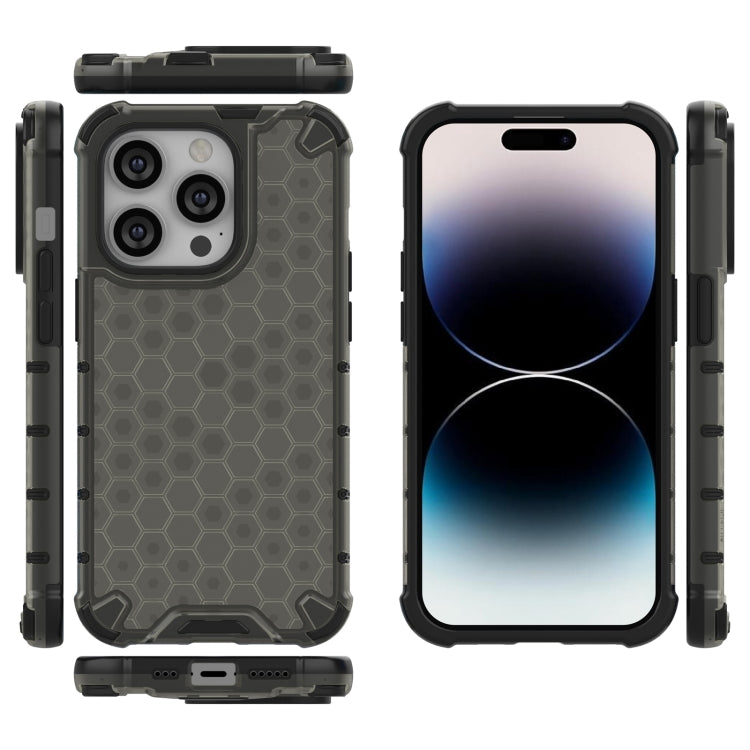 For iPhone 15 Pro Honeycomb Phone Case(Black) - HoMEdemic™ 