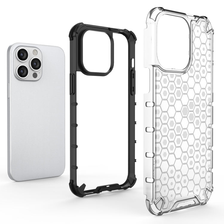 For iPhone 15 Pro Honeycomb Phone Case(Blue) - HoMEdemic™ 