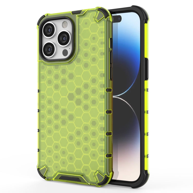 For iPhone 15 Pro Honeycomb Phone Case(Green) - HoMEdemic™ 