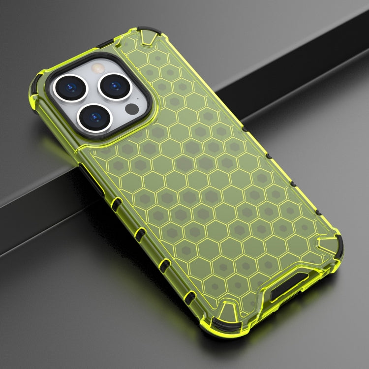 For iPhone 15 Pro Honeycomb Shockproof Phone Case(Green) - HoMEdemic™ 