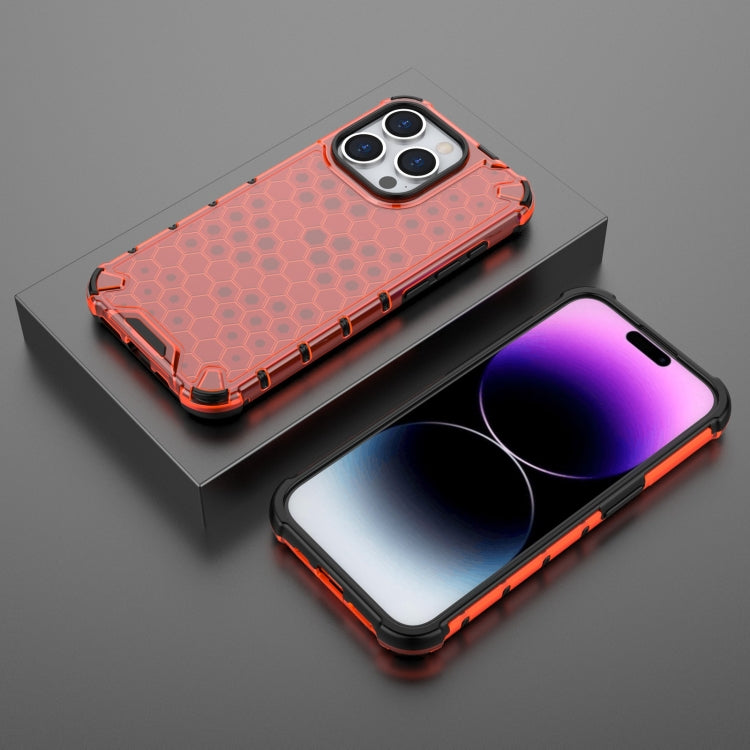 For iPhone 15 Pro Honeycomb Shockproof Phone Case(Red) - HoMEdemic™ 