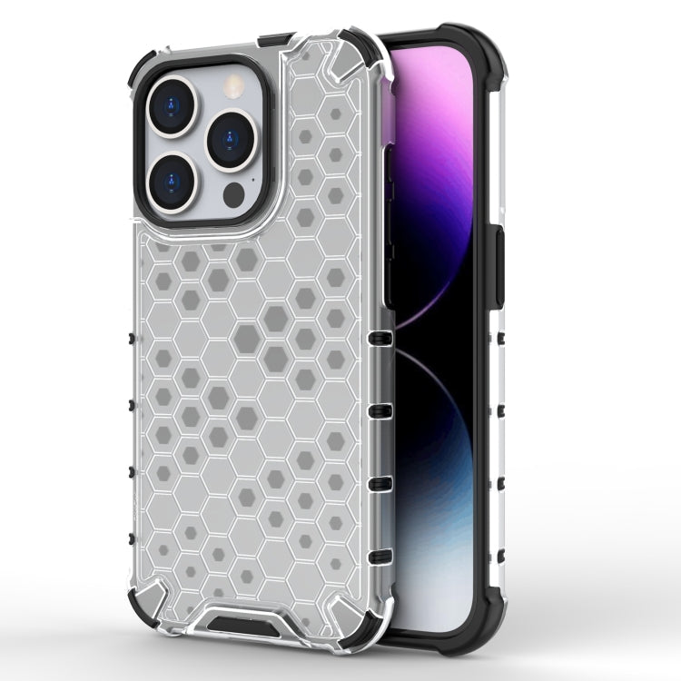 For iPhone 15 Pro Honeycomb Shockproof Phone Case(White) - HoMEdemic™ 