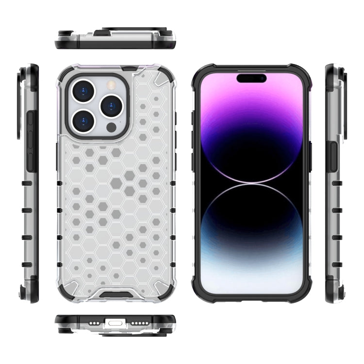 For iPhone 15 Pro Honeycomb Shockproof Phone Case(White) - HoMEdemic™ 