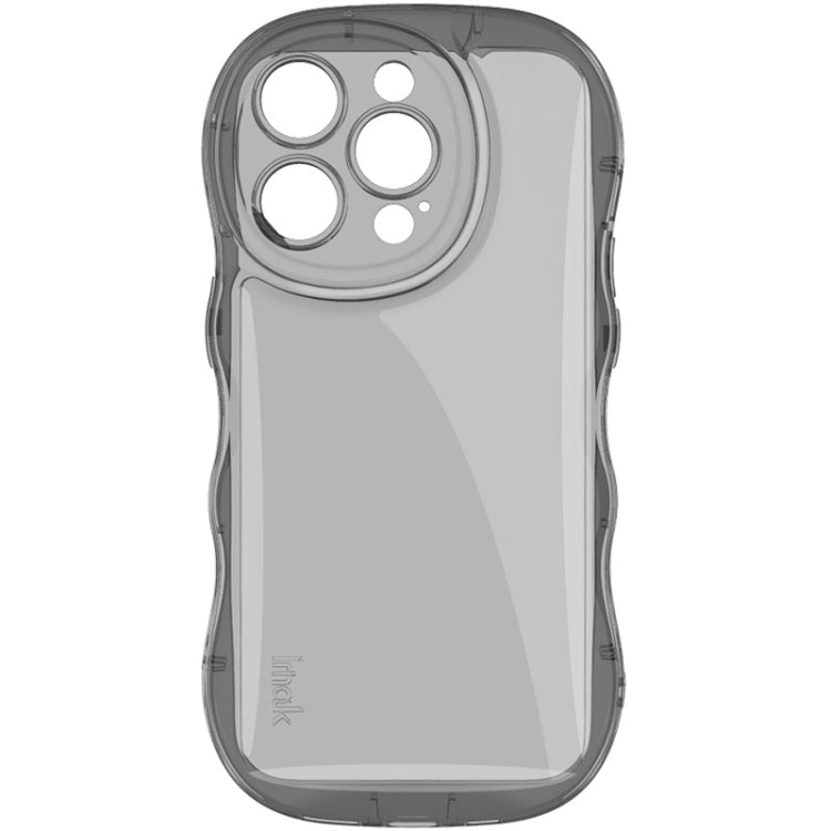 For iPhone 15 Pro IMAK Wave Bubble Soft Shockproof Phone Case(Transparent Black) - HoMEdemic™ 