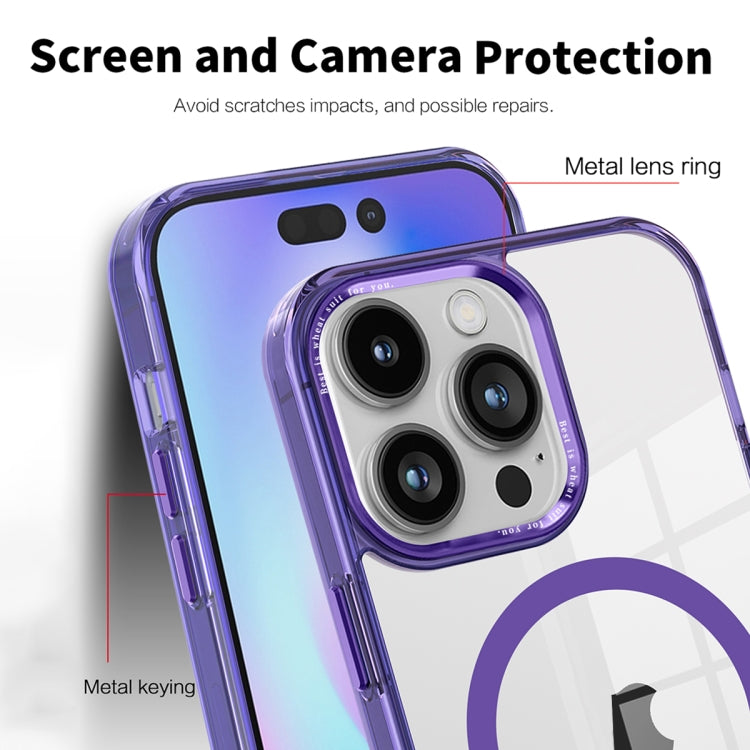 For iPhone 15 Pro Ice Color Magnetic Series TPU Hybrid Acrylic Magsafe Phone Case(Black) - HoMEdemic™ 