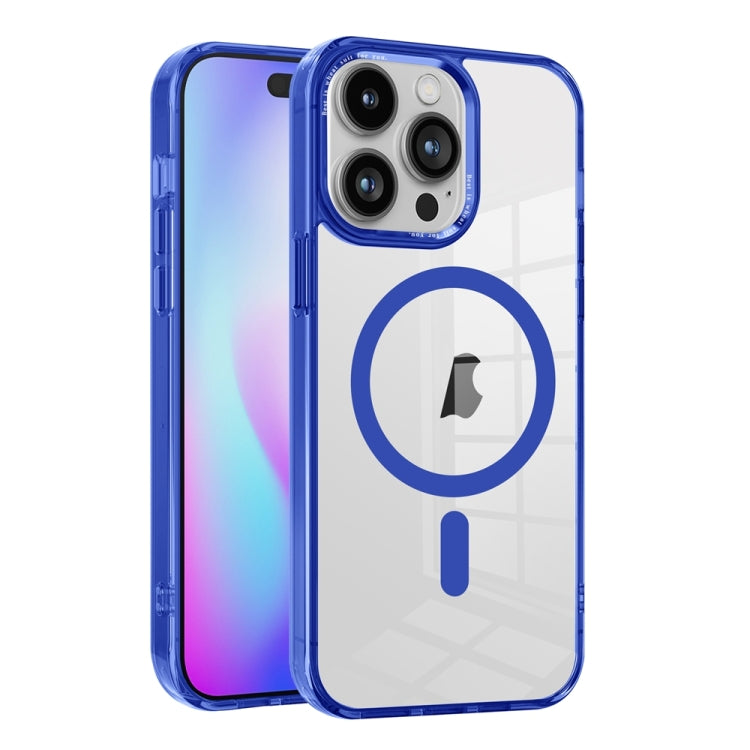 For iPhone 15 Pro Ice Color Magnetic Series TPU Hybrid Acrylic Magsafe Phone Case(Blue) - HoMEdemic™ 