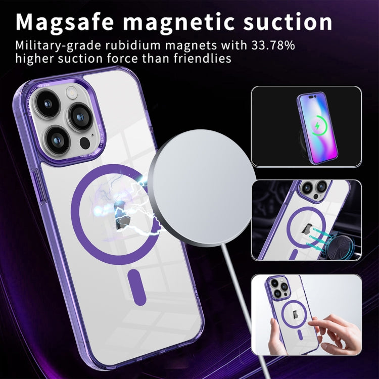 For iPhone 15 Pro Ice Color Magnetic Series TPU Hybrid Acrylic Magsafe Phone Case(Blue) - HoMEdemic™ 