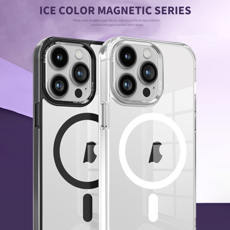 For iPhone 15 Pro Ice Color Magnetic Series TPU Hybrid Acrylic Magsafe Phone Case(Purple) - HoMEdemic™ 