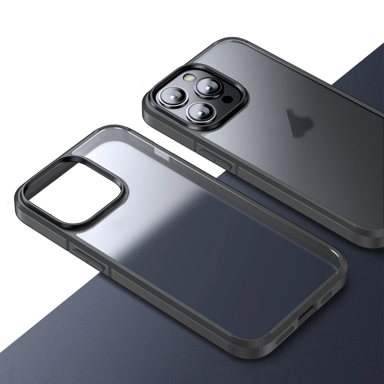 For iPhone 15 Pro Ice-Crystal Matte TPU Hard PC Phone Case(Grey) - HoMEdemic™ 