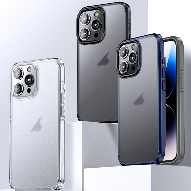 For iPhone 15 Pro Ice-Crystal Matte TPU Hard PC Phone Case(Transparent) - HoMEdemic™ 