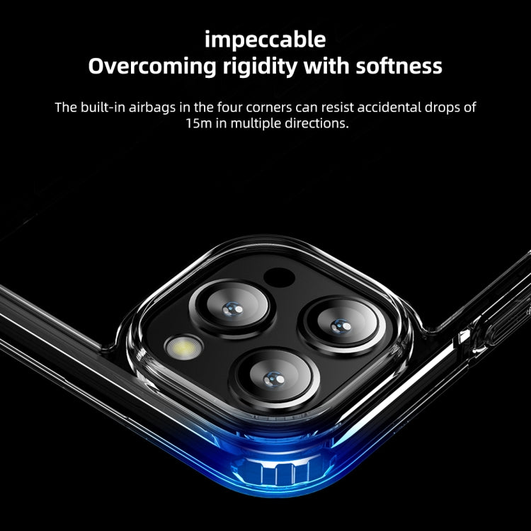 For iPhone 15 Pro Ice Crystal Transparent PC + TPU Phone Case(Blue) - HoMEdemic™ 