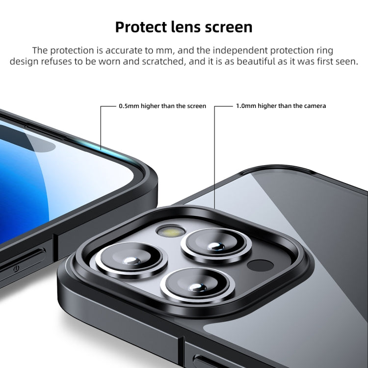 For iPhone 15 Pro Ice Crystal Transparent PC + TPU Phone Case(Grey) - HoMEdemic™ 