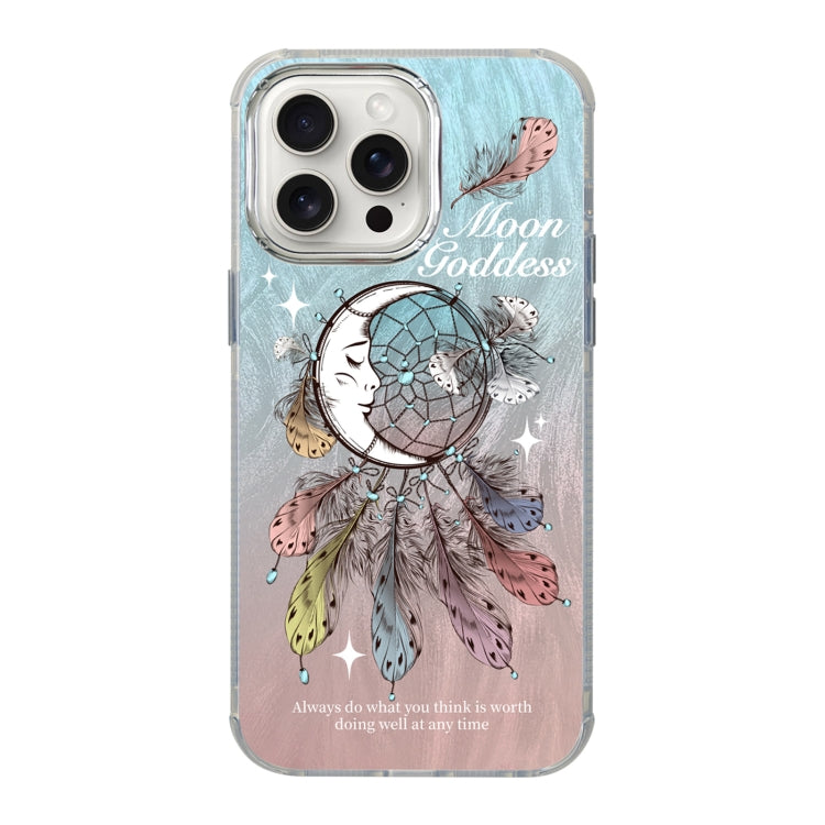 For iPhone 15 Pro Illustration Pattern Radiation Design Full Coverage Shockproof Phone Case(Wind Chimes) - HoMEdemic™ 