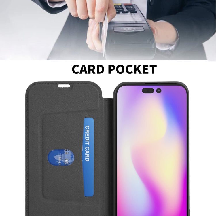 For iPhone 15 Pro Imitate Liquid Skin Feel Leather Phone Case with Card Slots(Grey) - HoMEdemic™ 