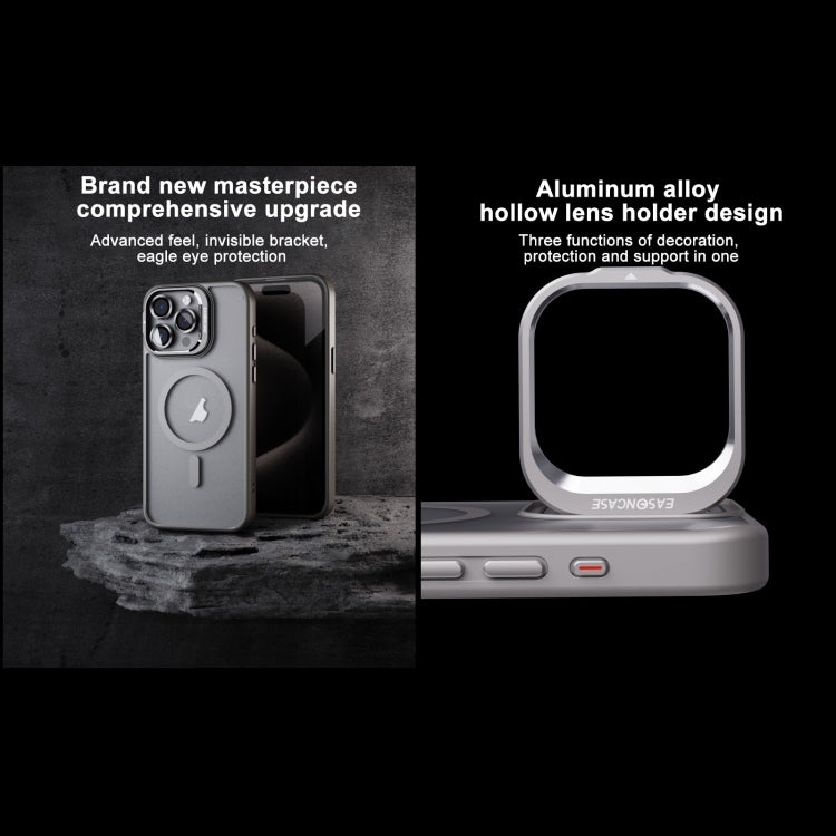 For iPhone 15 Pro Invisible Lens Holder PC + TPU Frosted MagSafe Phone Case(Black) - HoMEdemic™ 