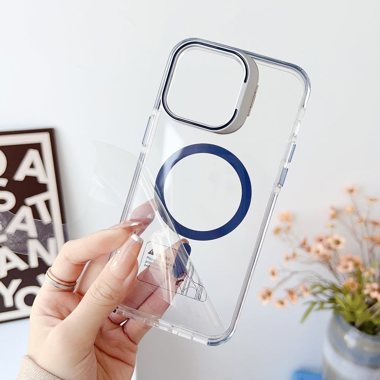 For iPhone 15 Pro J2 High Transparent MagSafe Magnetic Frame Holder Phone Case(Orange) - HoMEdemic™ 