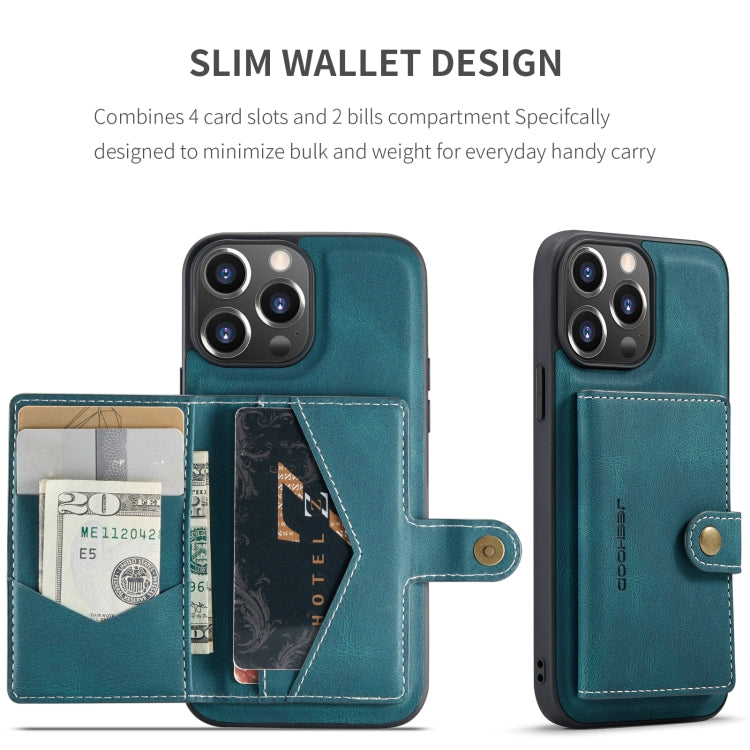 For iPhone 15 Pro JEEHOOD Retro Magnetic Detachable Leather Phone Case(Blue) - HoMEdemic™ 
