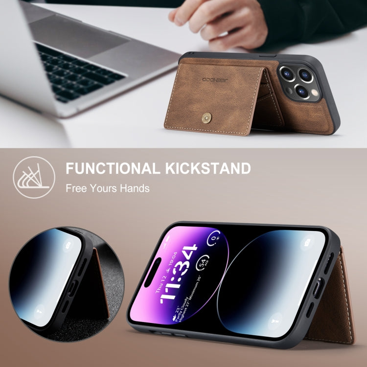 For iPhone 15 Pro JEEHOOD Retro Magnetic Detachable Leather Phone Case(Brown) - HoMEdemic™ 