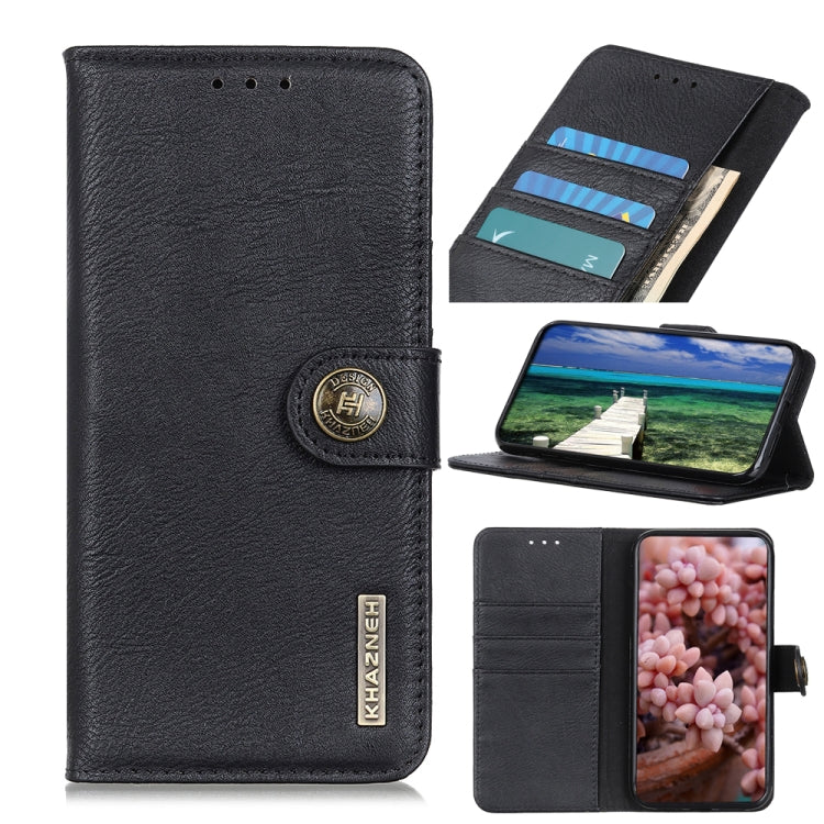 For iPhone 15 Pro KHAZNEH Cowhide Texture Horizontal Flip Leather Phone Case(Black) - HoMEdemic™ 