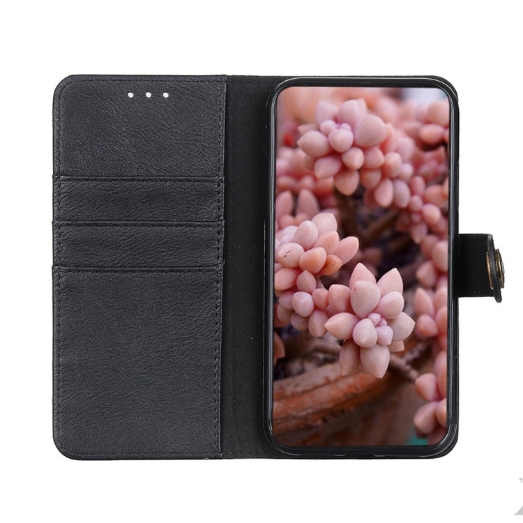For iPhone 15 Pro KHAZNEH Cowhide Texture Horizontal Flip Leather Phone Case(Black) - HoMEdemic™ 